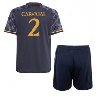 Real Madrid Daniel Carvajal #2 Vonkajší Detský futbalový dres 2023-24 Krátky Rukáv (+ trenírky)